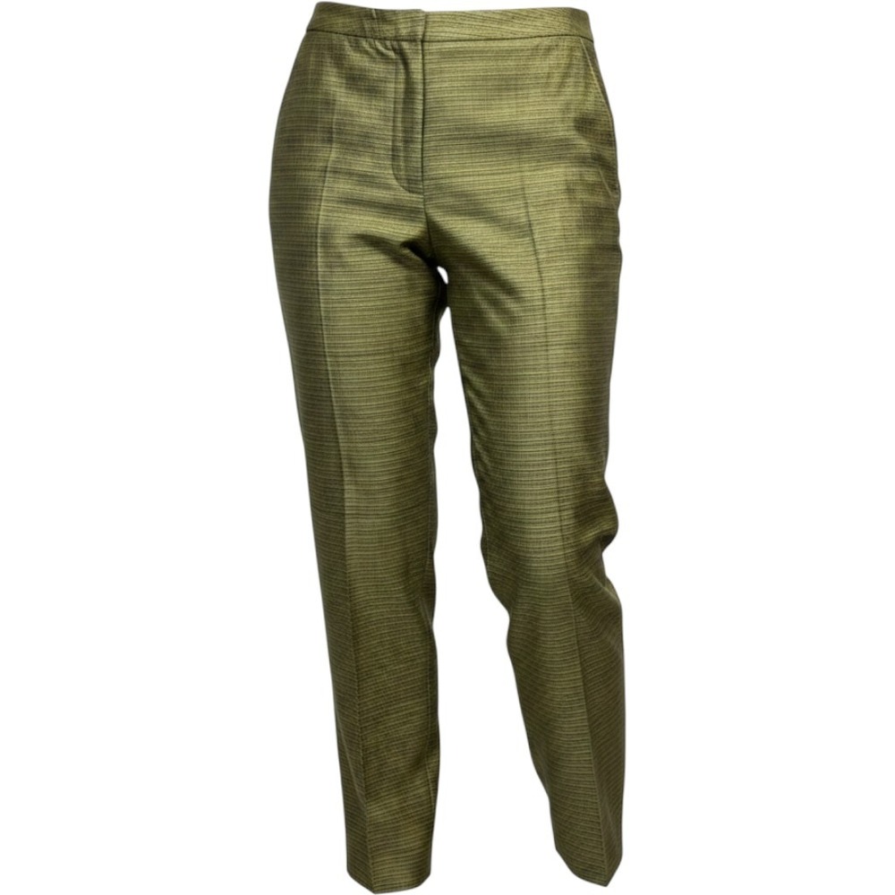 VTG Jones New York 100% Silk Olive Green Trousers High Rise Size 6 Golden Girls